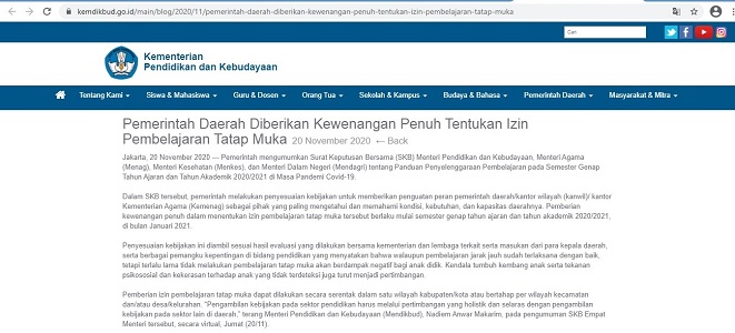 KBM 2021 BOLEH TATAP MUKA TAPI TIDAK WAJIB