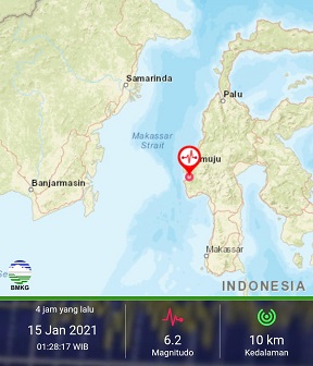 GEMPA KUAT KEMBALI MENGGUNCANG SULAWESI BARAT