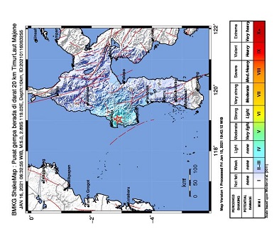 PAGI TADI MAJENE KEMBALI GEMPA, KEKUATAN M5.0
