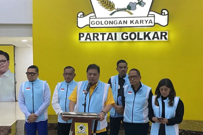 AIRLANGGA SEBUT 65 PERSEN KADER GOLKAR PILIH PRABOWO GIBRAN