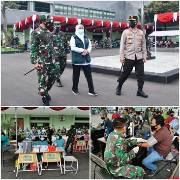 SERBUAN VAKSINASI DI MAKODAM BRAWIJAYA, SEHARI 5.000 DOSIS