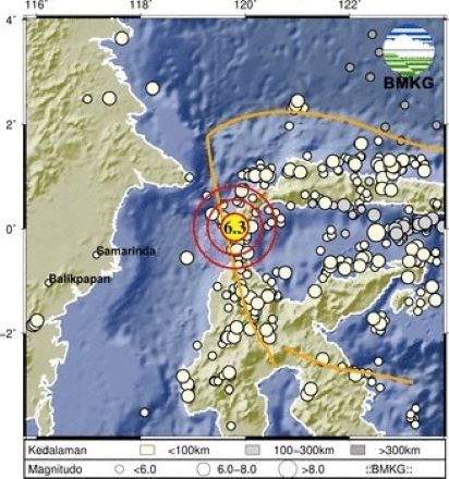 GEMPA M6,3 GUNCANG DONGGALA, TIDAK BERPOTENSI TSUNAMI