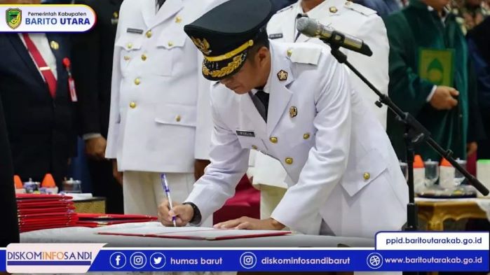 SUGIANTO SABRAN LANTIK 10 PJ. KEPALA DAERAH, MUHLIS JABAT PJ. BUPATI BARITO UTARA