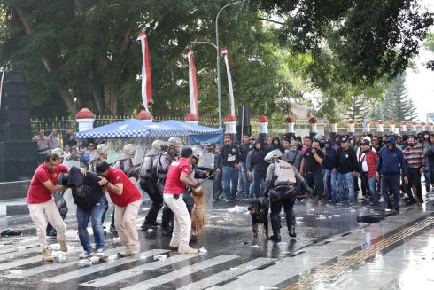 INDEKS KERAWANAN PEMILU TINGGI, POLRES WONOSOBO SIMULASI SISPAMKOTA