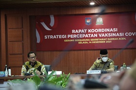 Mendagri Minta Pemda Aceh Penuhi Target Vaksinasi 70 Persen