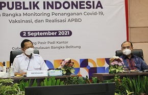 Mendagri Turun Langsung Monitor Penanganan Covid-19 di Provinsi Babel 