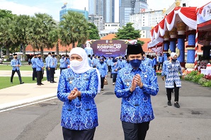 HUT KORPRI Ke-50, Gubernur Khofifah Minta Abdi Negara Percepat Adaptasi Transformasi Digital