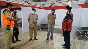 Persiapan Rampung, Wali Kota Blitar Sebut GOR Soekarno Hatta Siap Dimanfaatkan Rumah Sakit Lapangan Penanganan Covid-19.