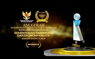 Kemenparekraf Raih Predikat Informatif di Anugerah Keterbukaan Informasi Publik (KIP) 2021