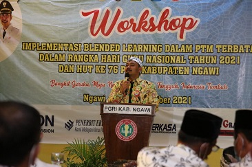 Workshop Implementasi Blended Learning, Bupati Ngawi Berikan Apresiasi Ke Semua Guru