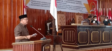 Bupati Kotabaru Sampaikan Raperda Pertanggungjawaban APBD 2020