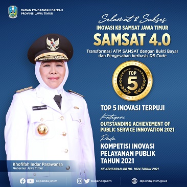 Inovasi Samsat 4.0 Jatim Sabet Top 5 Inovasi Terpuji di KIPP 2021