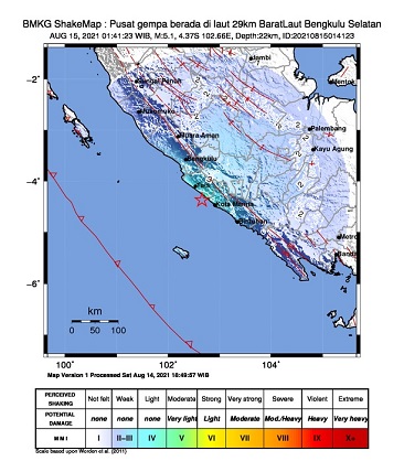 Warga Bengkulu Selatan Rasakan Guncangan Gempa M5,1