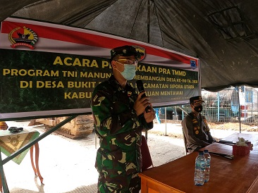 Dandim 0319 Mentawai Buka Kegiatan Pra TMMD di Desa Bukit Pamewa