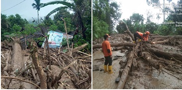 Banjir dan Longsor Melanda Dua Kecamatan, BPBD Pasaman Kerahkan Alat Berat