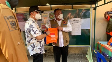 Dukung Penguatan Posko PPKM dan Komunitas, BNPB Kembali Bagikan Masker, Sabun dan Hand-sanitizer di Kota Medan