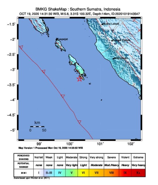 Warga Kepulauan Mentawai Rasakan Guncangan Kuat Gempa M 5,8