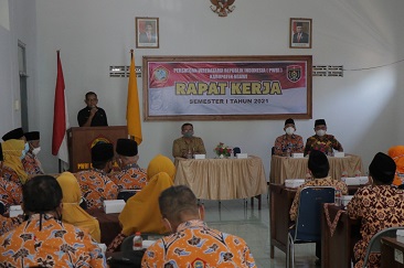 Sekda Ngawi, Buka Raker Semester 1 PWRI Ngawi