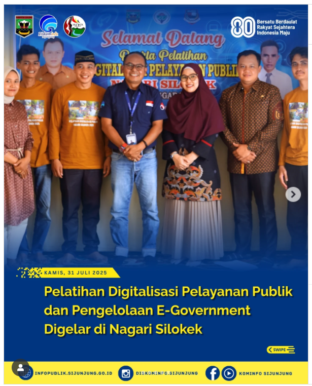 Pelatihan Digitalisasi Pelayanan Publik Dan Pengelolaan E - Goverment Digelar Di Nagari Silokek