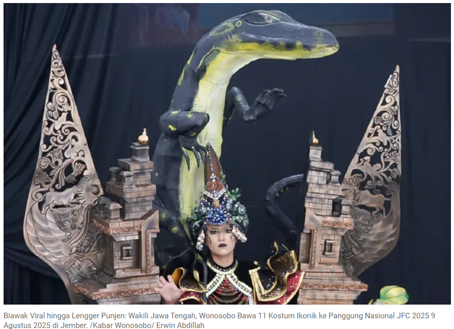 Wonosobo Bawa 11 Kostum ke Panggung Nasional JFC 2025, Ada Biawak sampai Lengger Punjen!