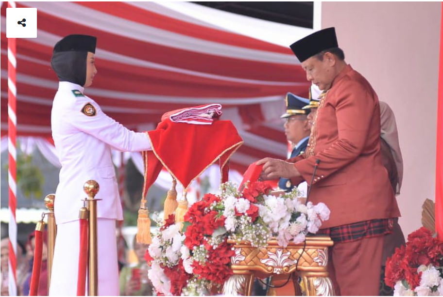 Gubernur Gorontalo Pimpin Upacara Penurunan Bendera HUT ke-80 RI
