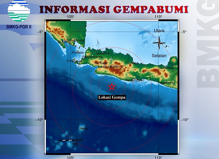 GEMPABUMI TEKTONIK M5,3 DI SELATAN GARUT, JAWA BARAT, TIDAK BERPOTENSI TSUNAMI