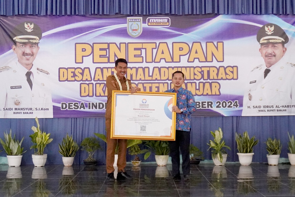 OMBUDSMAN RI KALSEL TETAPKAN INDRASARI SEBAGAI DESA ANTI MALADMINISTRASI