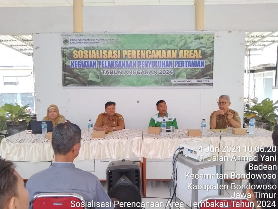 DINAS PERTANIAN DAN KETAHANAN PANGAN BONDOWOSO MASIFKAN SOSIALISASI PERENCANAAN AREAL TEMBAKAU