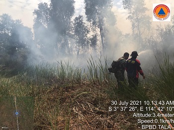 Tiga Titik Lahan Terbakar Seluas 9 Ha di Tanah Laut berhasil dipadamkan