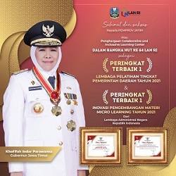 Pemprov Jatim Raih Dua Penghargaan Terbaik Pertama dari LAN RI
