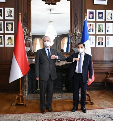 INDONESIA - PRANCIS PERKUAT KERJA SAMA GREEN AND BLUE ECONOMY HINGGA TEKNOLOGI INFORMASI DAN KOMUNIKASI