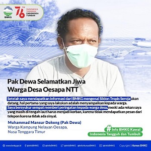 Pak Dewa Selamatkan Jiwa Satu Desa di NTT Dapat Anugerah BMKG