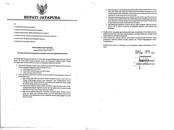 Bupati Jayapura Keluarkan Surat Edaran Percepatan Pelaksanaan Vaksinasi Covid-19