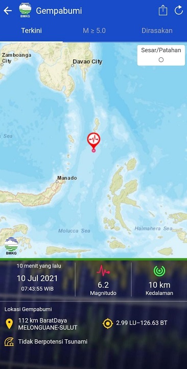 Gempa M6,2 Tak Dirasakan Warga Kepulauan Talaud