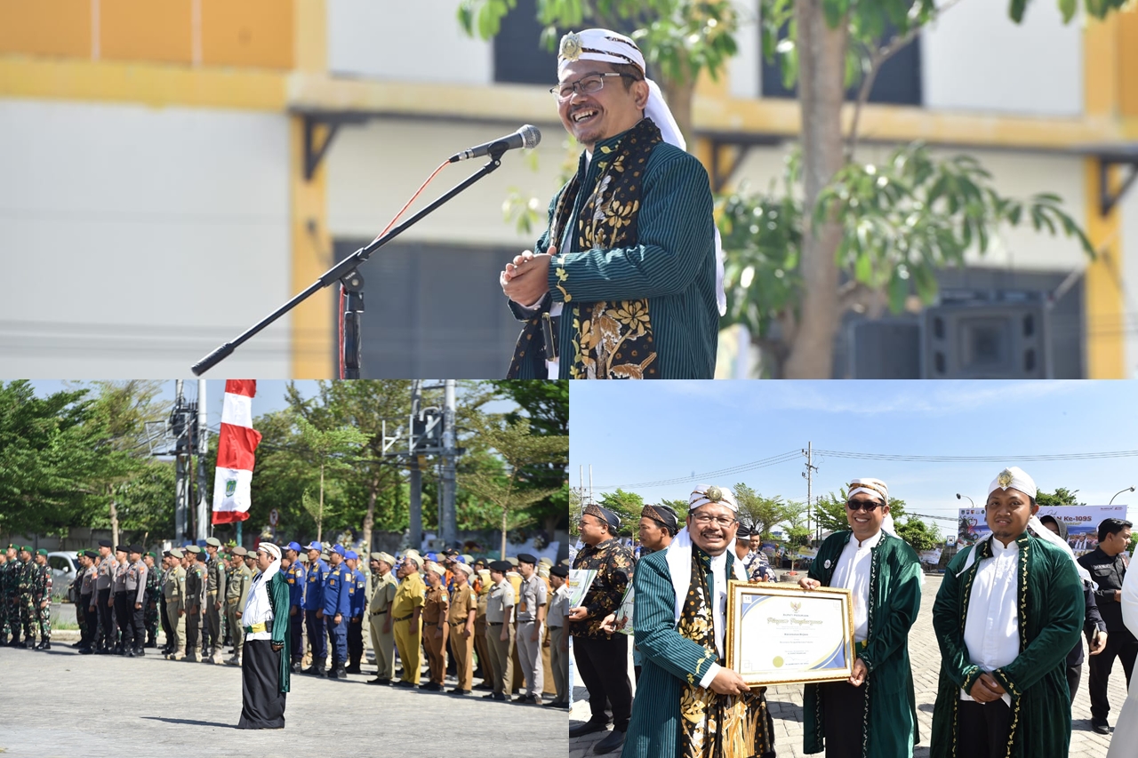 KENAKAN BAJU ISYANA, PEMKAB PASURUAN GELAR UPACARA HARI JADI KABUPATEN PASURUAN KE-1095