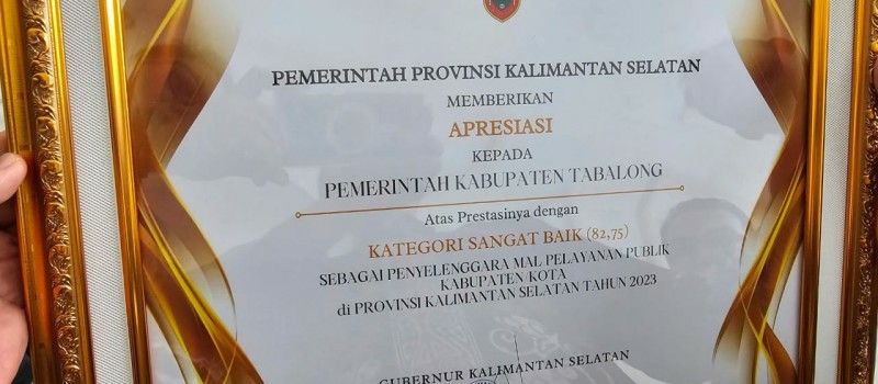PEMKAB TABALONG RAIH 3 PENGHARGAAN BIDANG PELAYANAN PUBLIK
